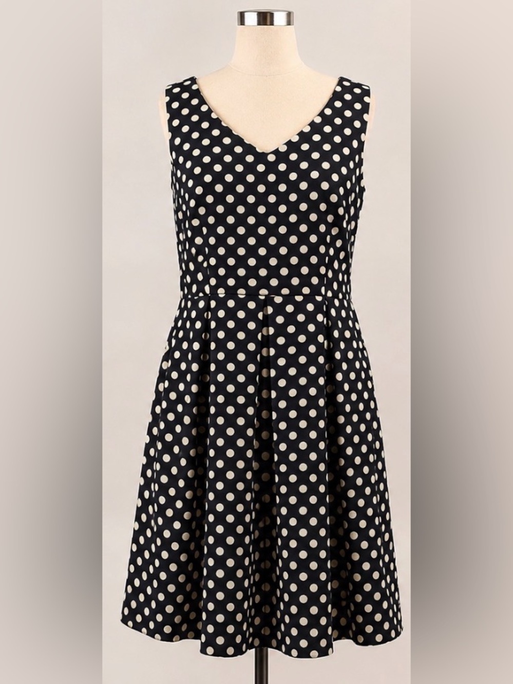 Pink Owl Navy Blue Polka Dot Fit & Flare Dress 2X